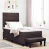 vidaXL Cama tipo Box Spring con colch&oacute;n Marr&oacute;n Oscuro 90 x 190 cm tela
