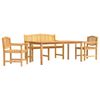 vidaXL Juego de comedor para jard&iacute;n 4 piezas madera maciza de teca