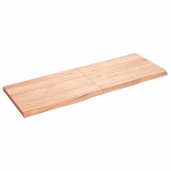 vidaXL Tablero mesa madera roble tratada marr&oacute;n claro 140x50x(2-4) cm