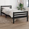 vidaXL Estructura de cama sin colch&oacute;n madera maciza negro 100x200 cm