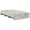 vidaXL Estructura de cama con cabecera Gris Concreto 120 x 123 cm