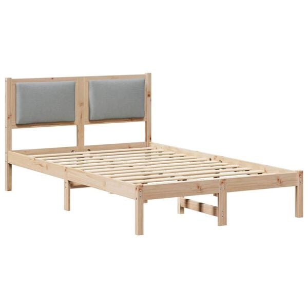vidaXL Estructura de cama con cabecera Gris Claro 120 x 200 cm