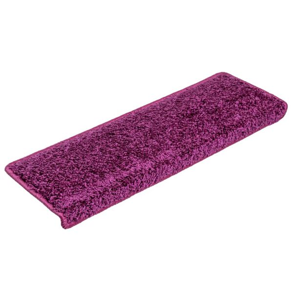 vidaXL Alfombrillas para escaleras 10 unidades 65x21x4 cm violeta borde rectangular