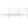 vidaXL Estructura cama sin colchón con cabecero metal blanco 180x200cm