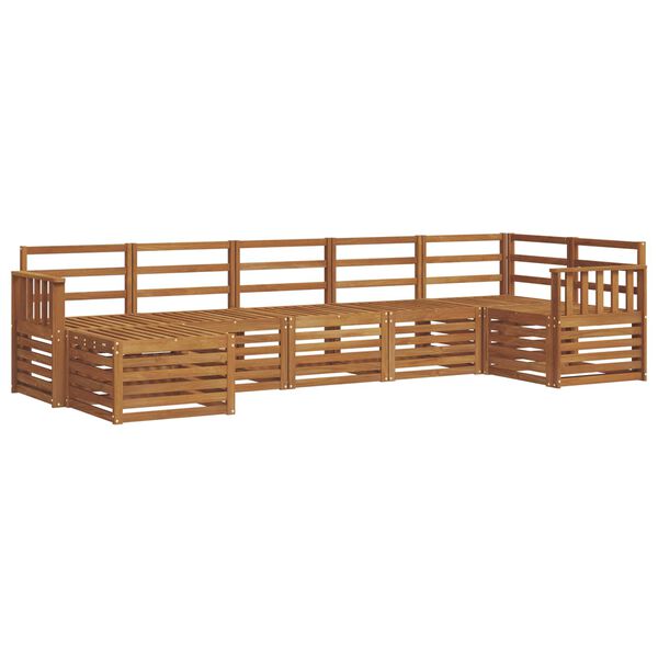 vidaXL Juegos de sof&aacute;s 7 pcs Natural Madera de Acacia S&oacute;lida