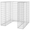 vidaXL Muro gaviones para contenedor basura galvanizado 110x100x110 cm