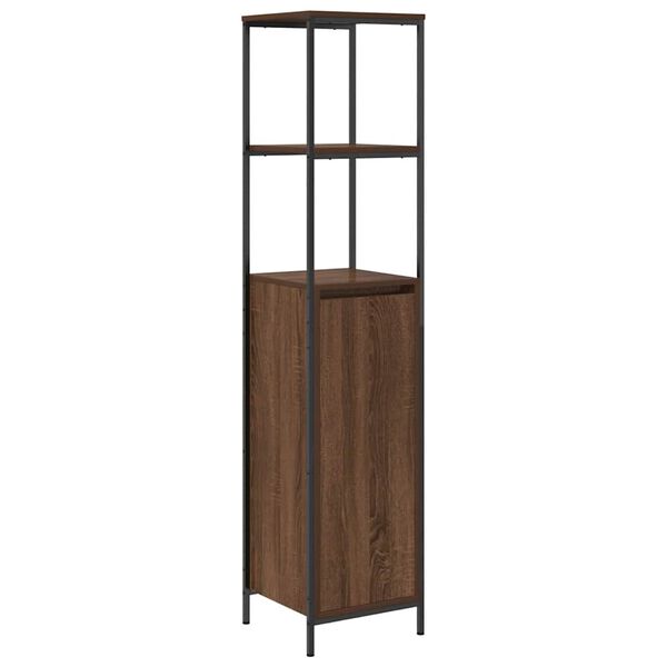vidaXL Mueble de baño con estantes roble marrón 36x35x165 cm