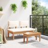 vidaXL Banco de jardín 2 pcs Marrón Madera maciza de Teca