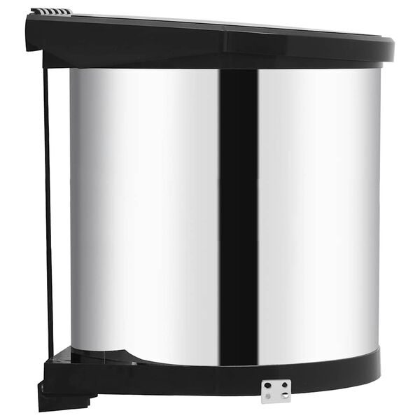 vidaXL Papelera de cocina empotrada acero inoxidable 12 L