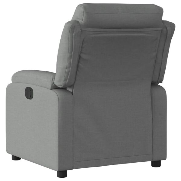vidaXL Sill&oacute;n reclinable el&eacute;ctrico de tela gris oscuro