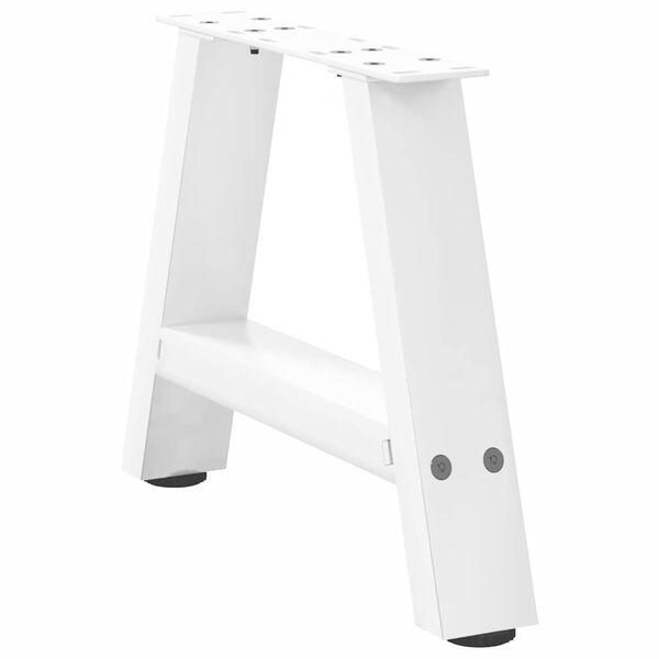 vidaXL Patas para mesa de centro en forma de A (2 unidades), color blanco, 30 x (30-31) cm, acero
