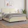 vidaXL Cama box spring con colch&oacute;n cuero sint&eacute;tico crema 180x200 cm