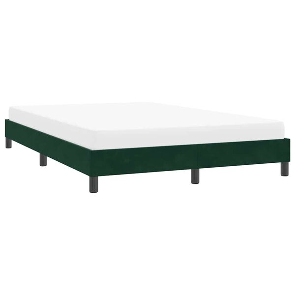 vidaXL Estructura cama sin colch&oacute;n terciopelo verde oscuro 160x220 cm