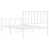vidaXL Estructura cama sin colch&oacute;n con estribo metal blanco 100x190 cm