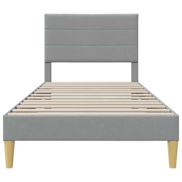 vidaXL Estructura de cama con cabecera Gris Claro 80 x 200 cm tela