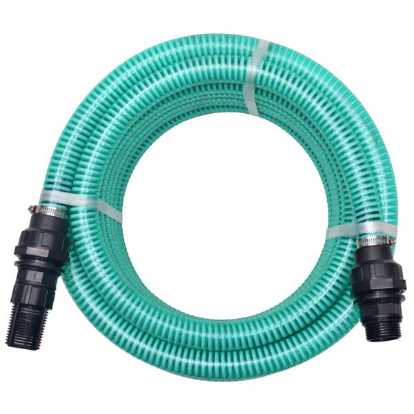 vidaXL Manguera de succi&oacute;n con conectores 7 m 22 mm verde