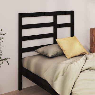 vidaXL Cabecero de cama madera maciza de pino negro 81x4x104 cm