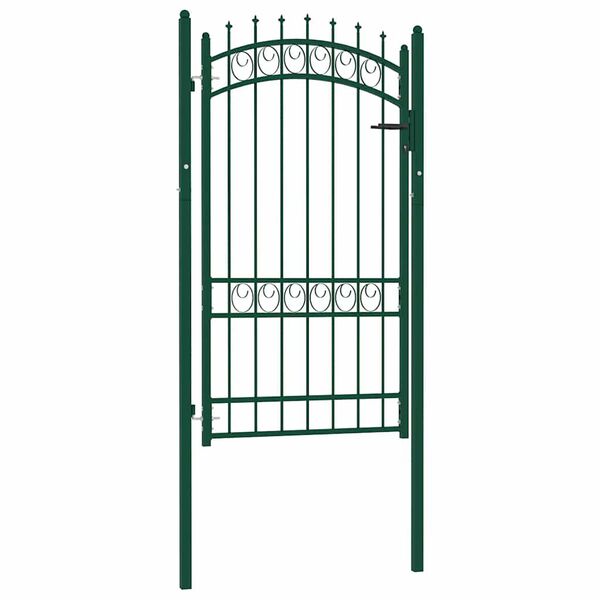 vidaXL Puerta de valla Emmen con pinchos de acero, 103 x 134,5 cm, verde