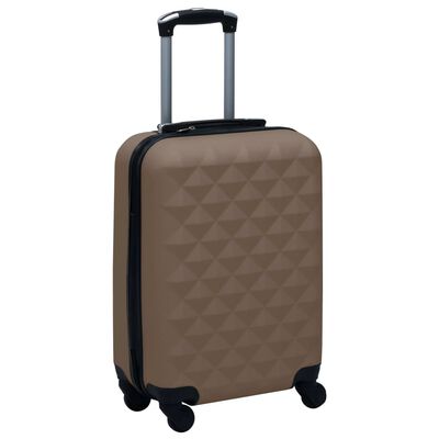 vidaXL Juego de maletas rígidas con ruedas 2 piezas ABS marrón