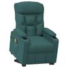 vidaXL Sill&oacute;n de masaje elevable tela verde oscuro