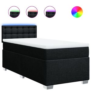 vidaXL Cama box spring con colch&oacute;n tela negro 80x200 cm
