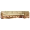 vidaXL Conjunto de sof&aacute;s de exterior con coj&iacute;n 5 pcs Natural y Beige