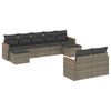vidaXL Set de muebles de jard&iacute;n 9 pzas y cojines rat&aacute;n sint&eacute;tico gris