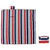 vidaXL Manta de picnic plegable terciopelo rayas rojo azul 200x200 cm