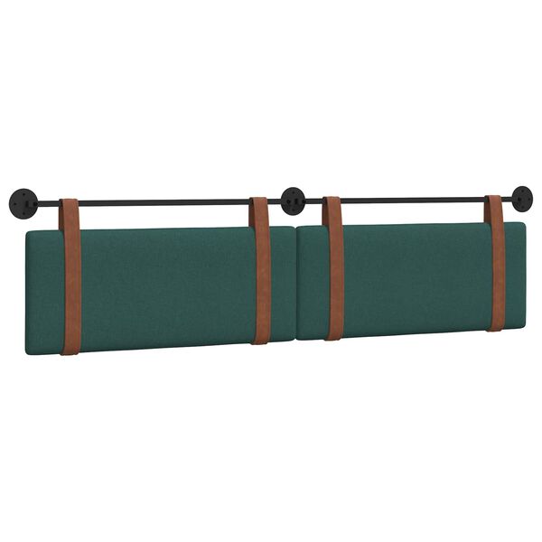 vidaXL Cabecera Colgante Liso Verde oscuro 210 x 55 x 5 cm PU antiguo