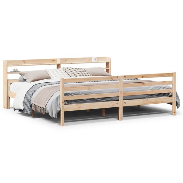 vidaXL Estructura de cama con cabecero madera maciza de pino 200x200cm