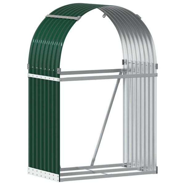 vidaXL Le&ntilde;ero de acero galvanizado verde 80x45x120 cm
