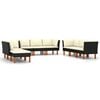 vidaXL Set de muebles de jard&iacute;n 9 pzas y cojines rat&aacute;n sint&eacute;tico negro