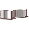 vidaXL Puerta de perros plegable 8 paneles madera &aacute;lamo marr&oacute;n 640 cm