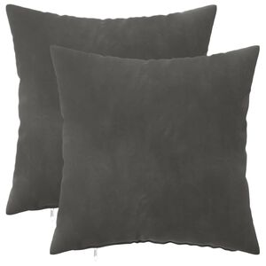 vidaXL Coj&iacute;n con almohada HEERLEN 2 uds. Gris oscuro Terciopelo