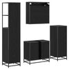 vidaXL Juego de muebles de ba&ntilde;o 4 pcs Roble Negro Madera de ingenier&iacute;a
