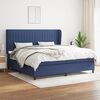 vidaXL Cama box spring con colch&oacute;n tela azul 200x200 cm