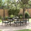 vidaXL Conjunto de Comedor de Jard&iacute;n 7 pcs Negro rat&aacute;n sint&eacute;tico