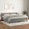 vidaXL Cama box spring con colch&oacute;n terciopelo gris claro 200x200 cm