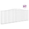 vidaXL Cestas gaviones 7 uds forma de arco hierro 400x30x140/160 cm