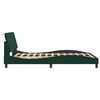 vidaXL Estructura de cama sin colch&oacute;n Hanko terciopelo verde oscuro 140x190 cm