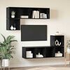vidaXL Conjunto de mueble de TV 4 pcs Roble Negro Madera contrachapada