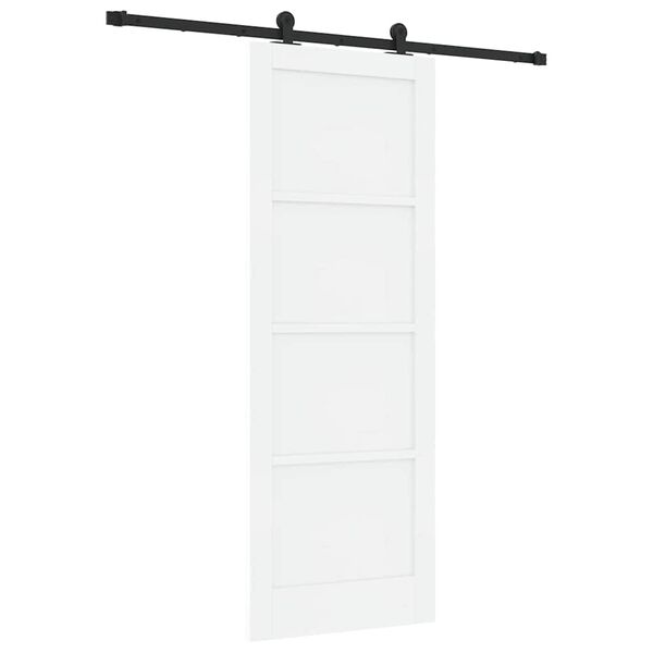 vidaXL Puerta Corredera y Negro 78 x 211 cm Madera de pino macizo