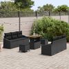 vidaXL Conjunto de sof&aacute;s de jard&iacute;n 9 pcs Negro rat&aacute;n sint&eacute;tico