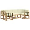 vidaXL Conjunto de sof&aacute;s de exterior 6 uds. Blanco y Crema