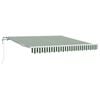 vidaXL Toldo retr&aacute;ctil Verde y blanco 350 x 250 cm Tela y Aluminio