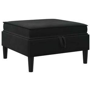 vidaXL Taburete de Sof&aacute; con Almacenamiento Negro Terciopelo