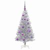 vidaXL &Aacute;rbol de Navidad con 150 LED con soporte Plateado 120 cm PET