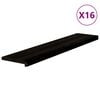 vidaXL Pelda&ntilde;os de escalera 16 uds madera maciza roble marr&oacute;n negro