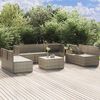 vidaXL Set de muebles de jard&iacute;n 8 pzas y cojines rat&aacute;n sint&eacute;tico gris