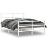 vidaXL Estructura cama sin colch&oacute;n con estribo metal blanco 135x190 cm